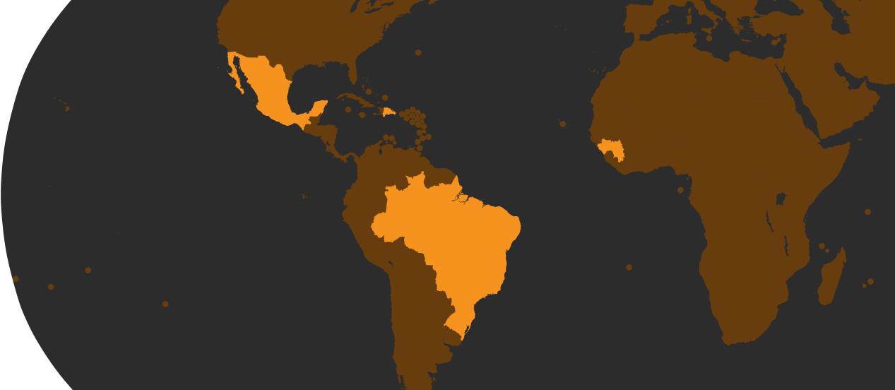 Mapa de presença global da NGX
